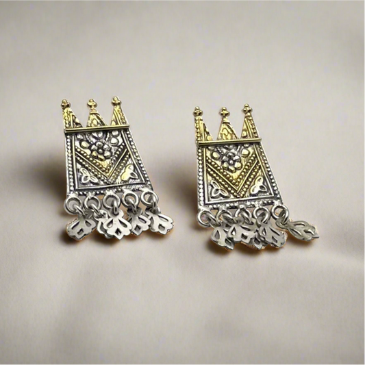 Antique crown earrings in 925 silver