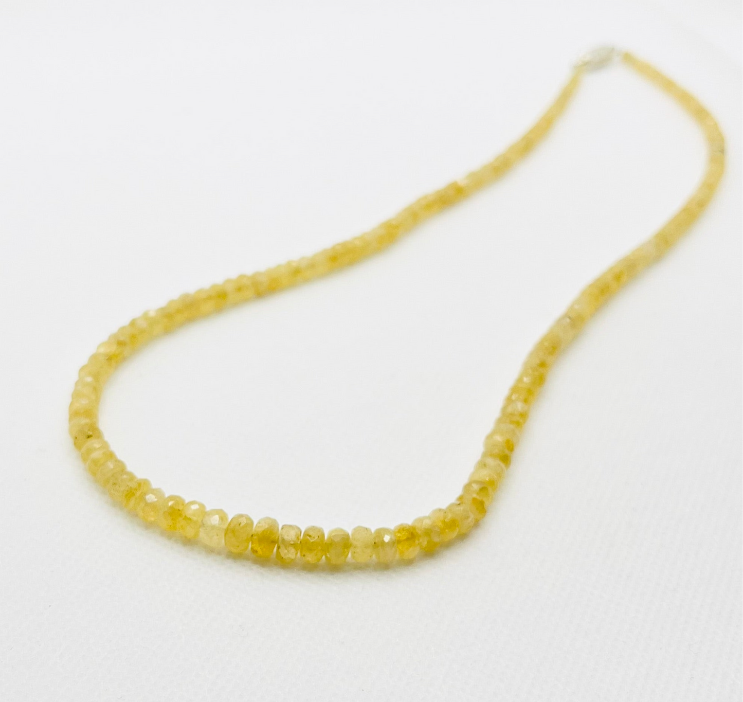 Yellow Aqua Faceted Beads Necklace