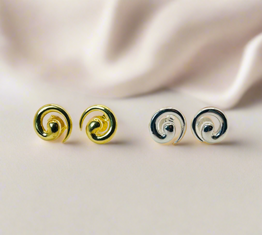 Small spiral 925 silver earrings