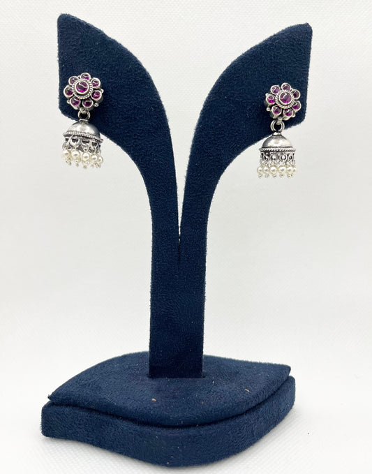 Antique 925 silver jhumkis