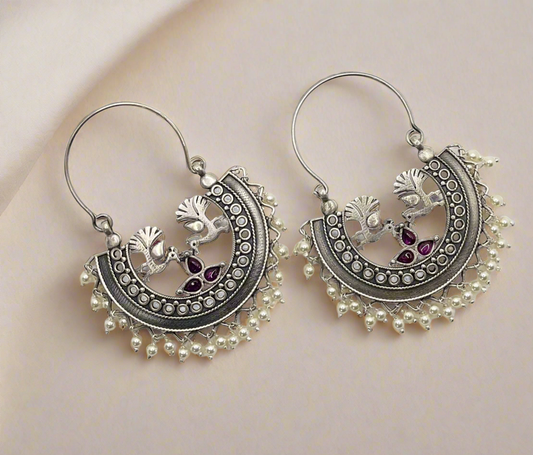 Antique pearl earrings in 925 silver