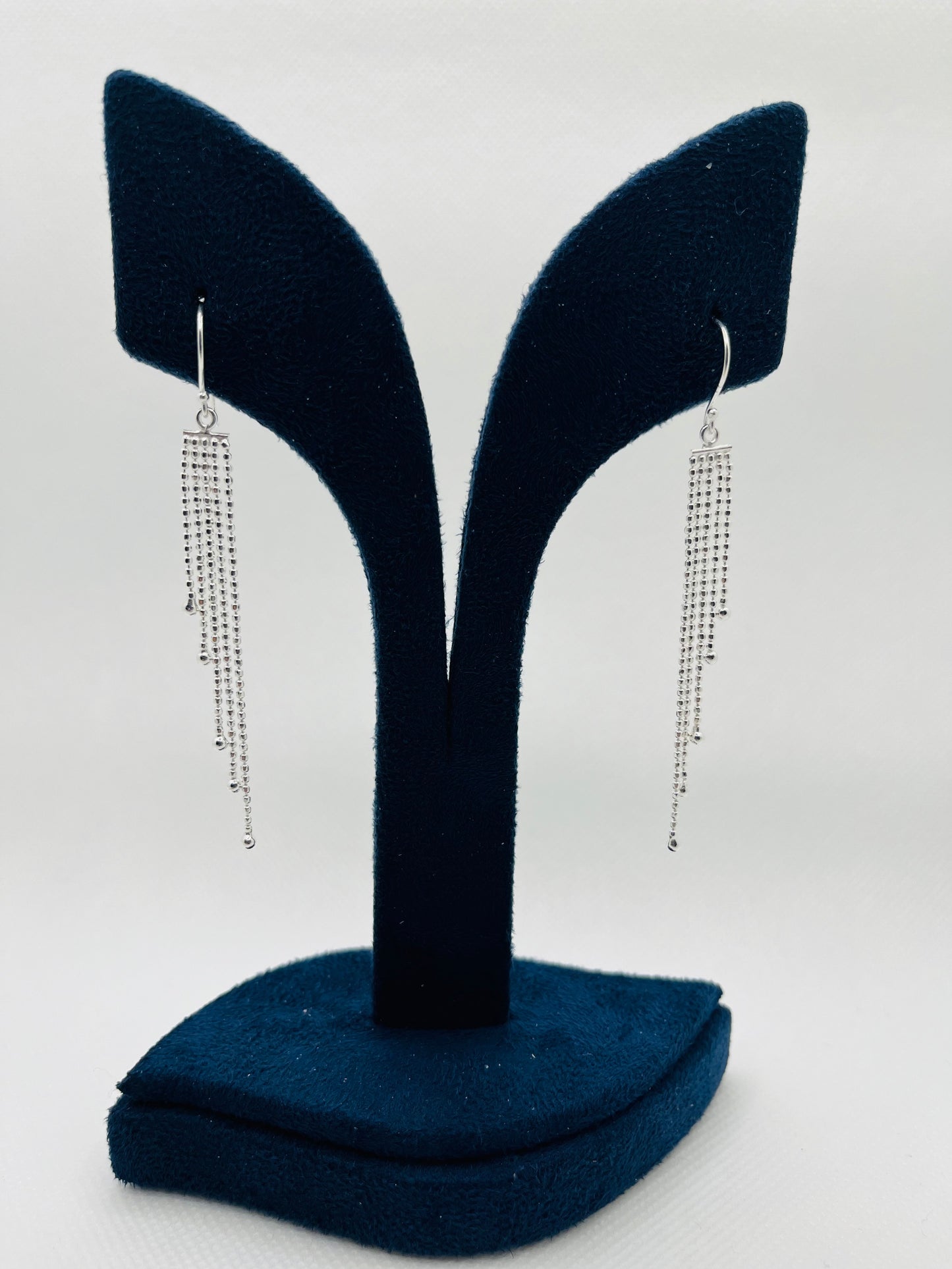 Long strings earrings in 925 silver