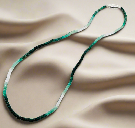 Emerald Faceted Beads Necklace