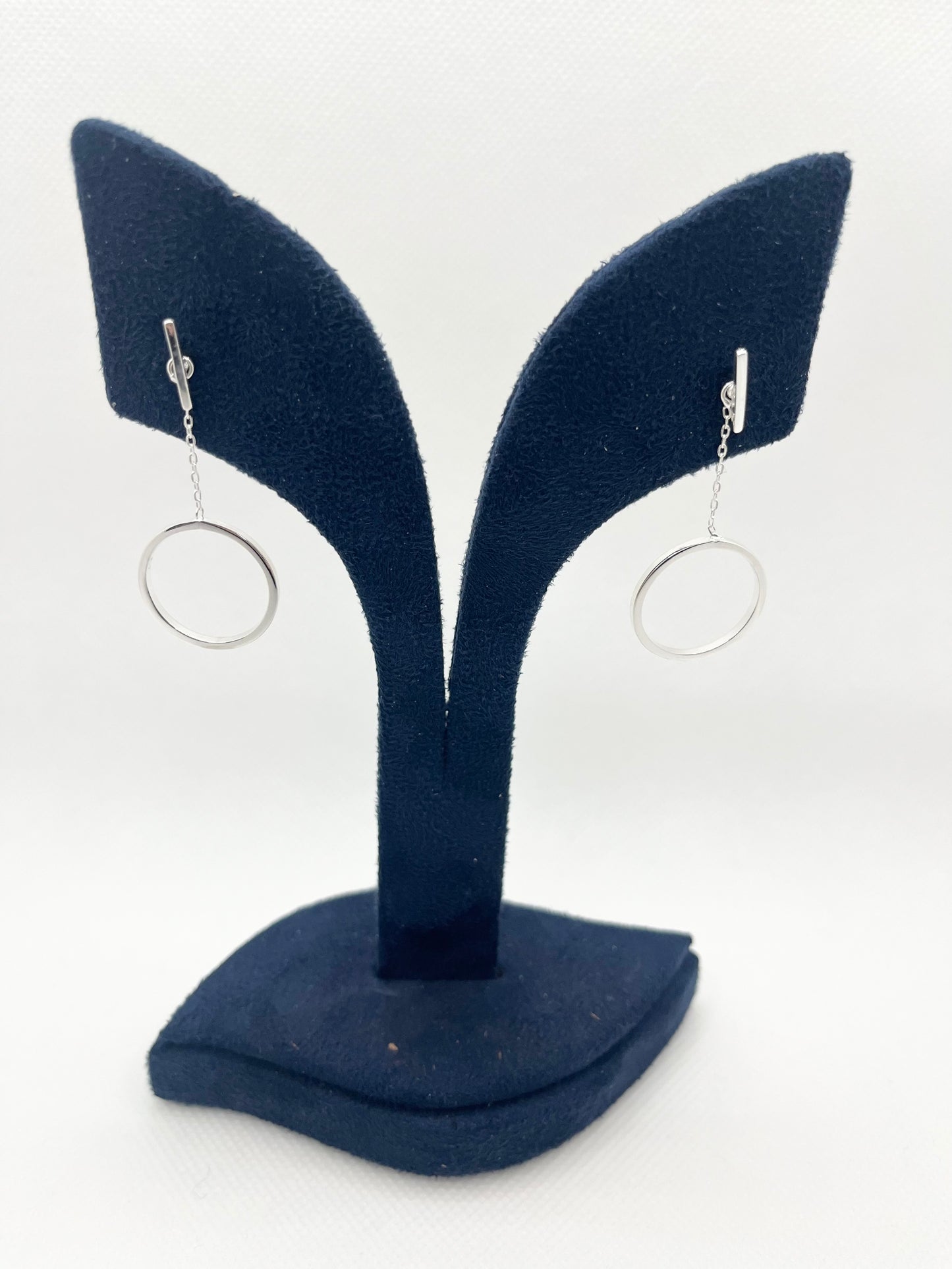 Drop circle 925 silver earrings