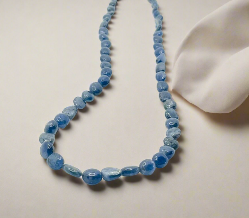 Blue Sapphire Smooth Tumble Necklace