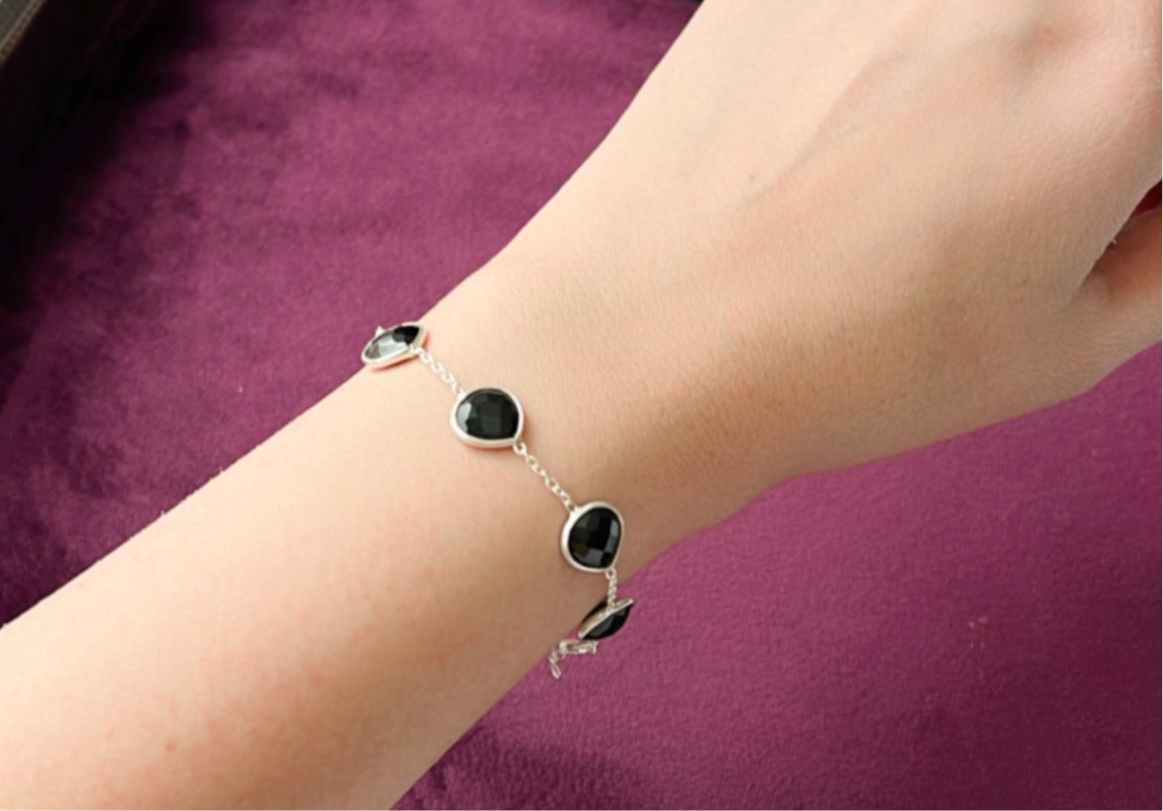 Drop Stone bracelet in 925 silver