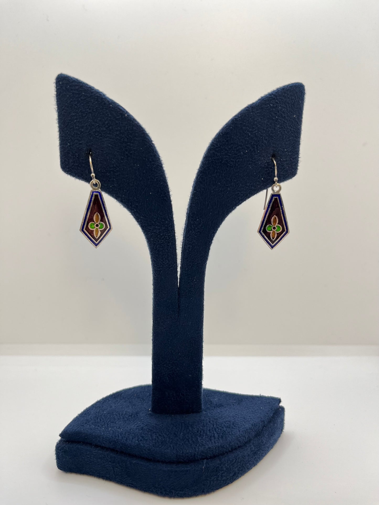 Meenakari(enamel) earrings in 925 silver