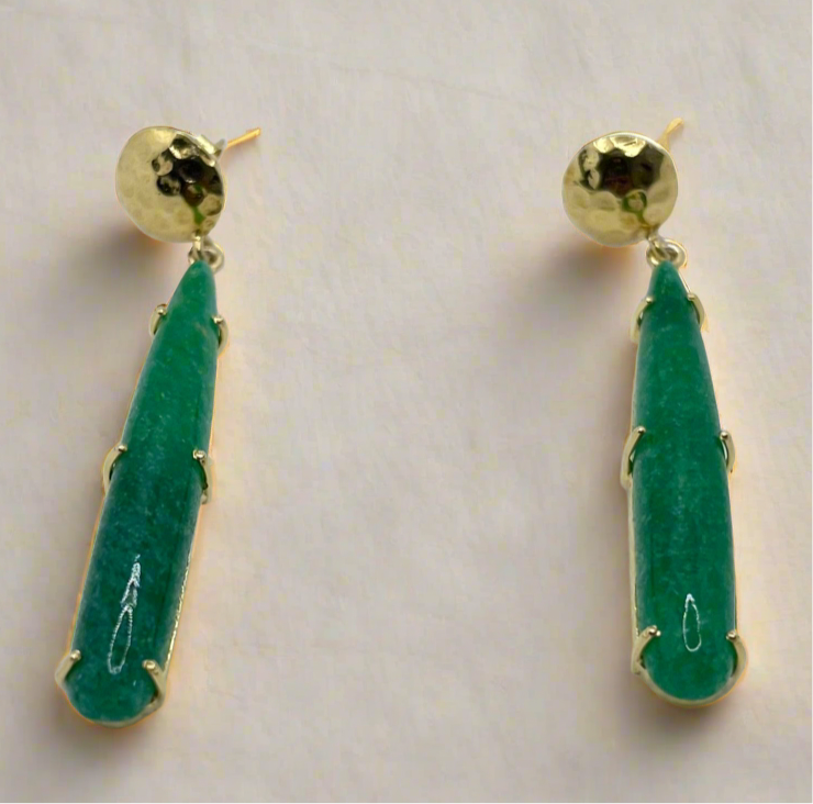 Jade stone 925 silver earrings