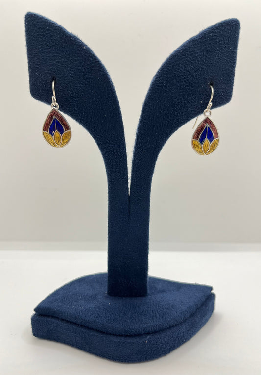 Meenakari(enamel) earrings in 925 silver