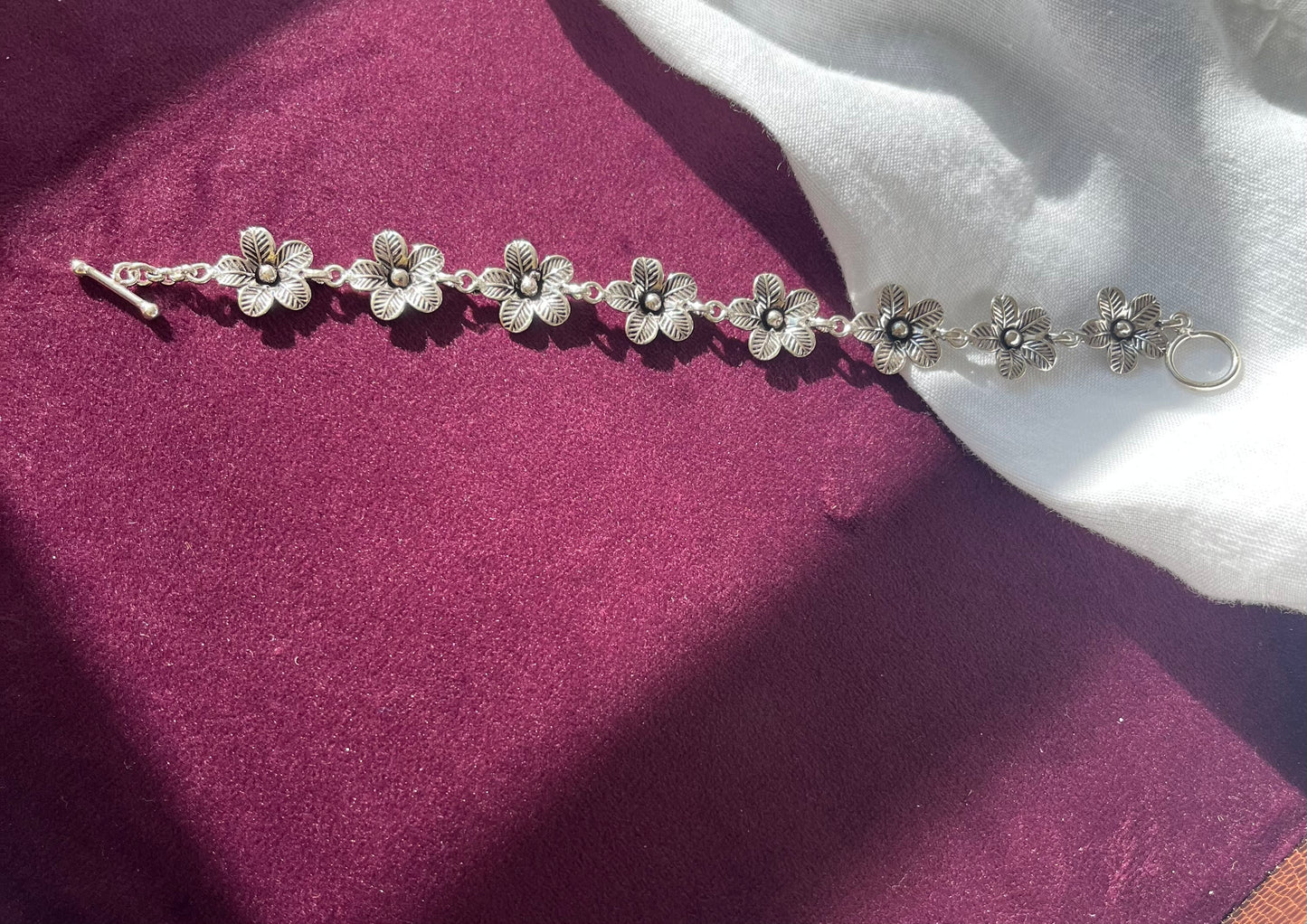 Flower bracelet in 925 silver