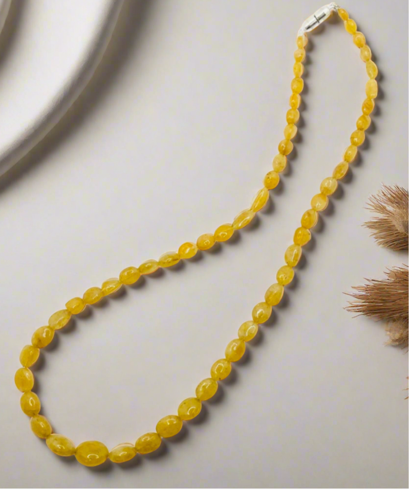 Yellow Aqua Smooth Tumble Necklace