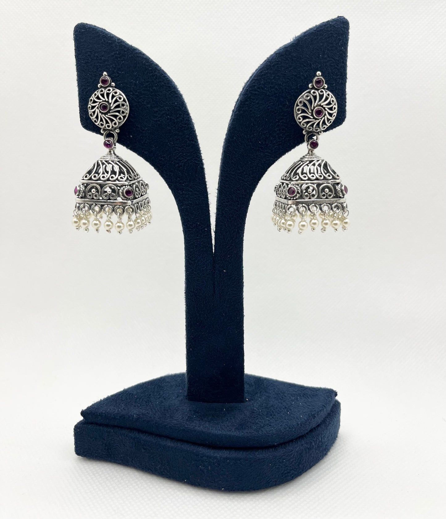 Antique 925 silver earrings with pearls