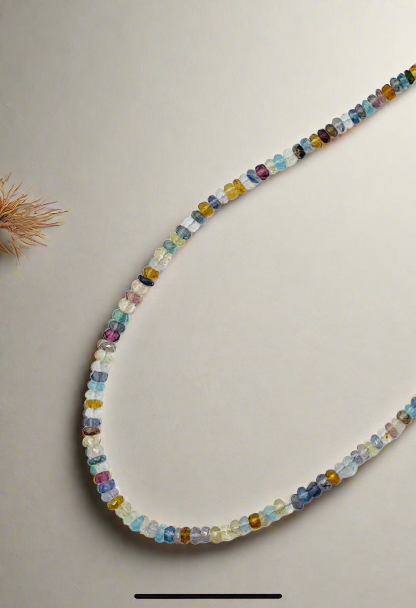 Mix Semi Faceted Beads Necklace