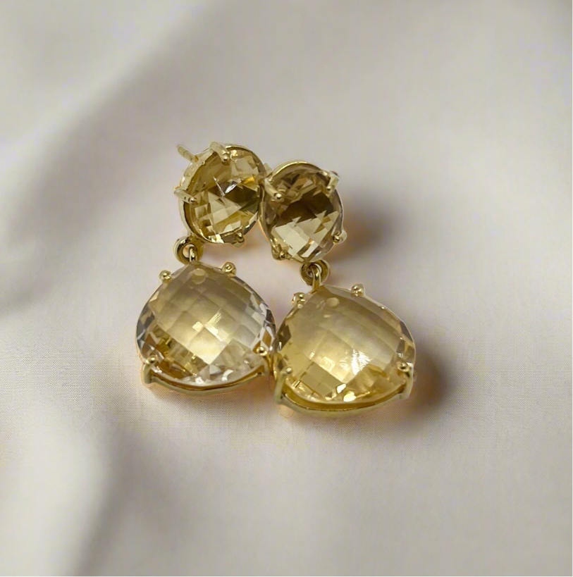 Citrine stone 925 silver earrings