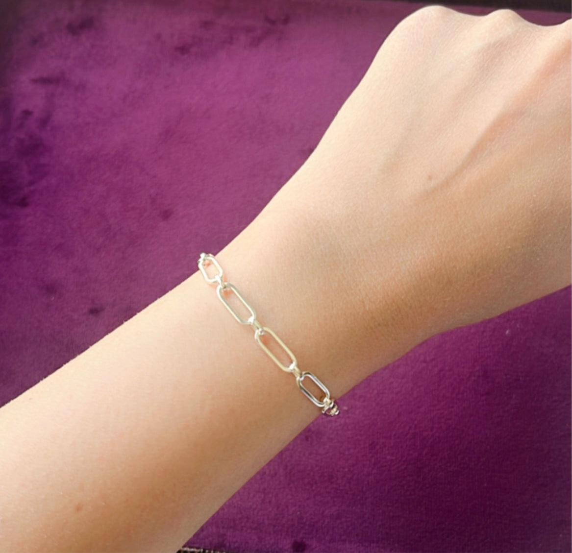 Paper clip bracelet in 925 silver