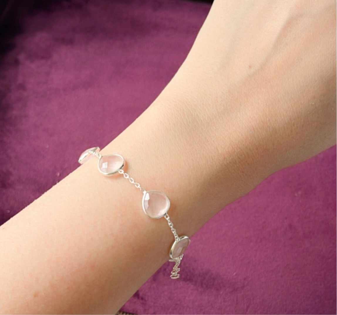 Drop Stone bracelet in 925 silver