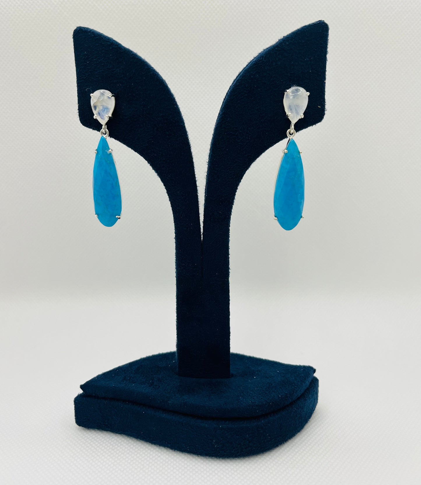 Turquoise and Rainbow 925 silver earrings