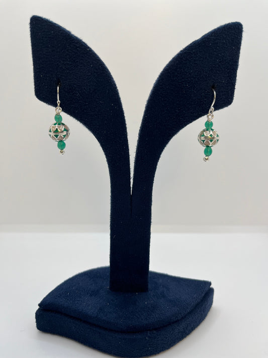 Meenakari(enamel) earrings in 925 silver