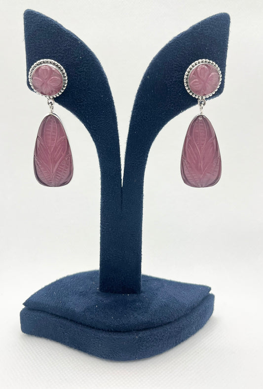 Antique stone earrings in 925 silver