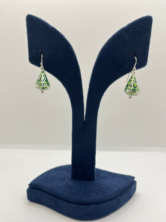 Meenakari(enamel) earrings in 925 silver