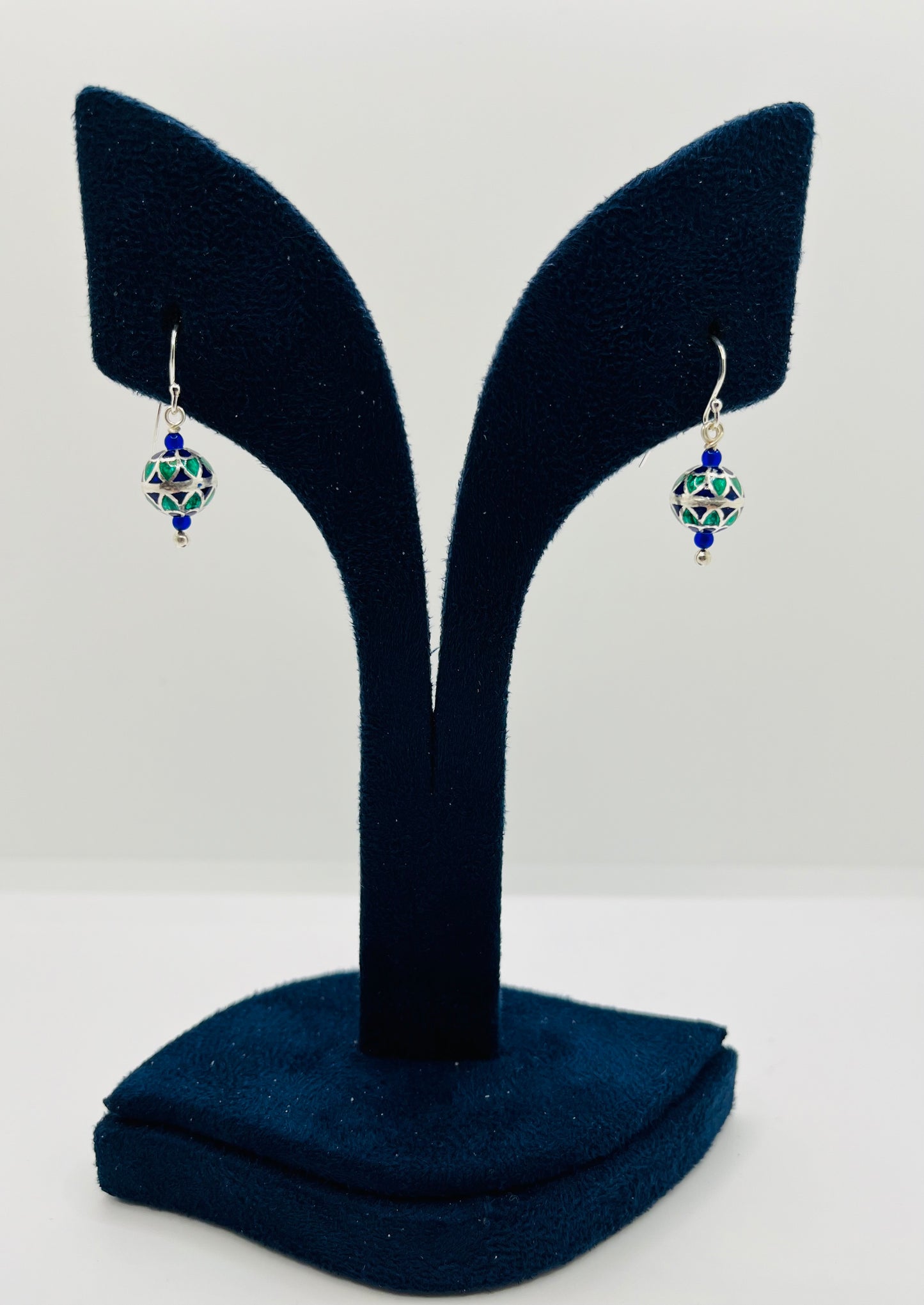 Meenakari(enamel) earrings in 925 silver