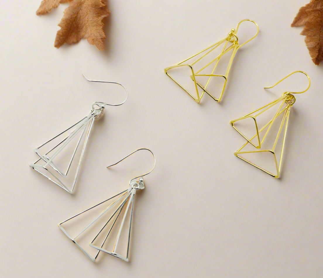 Pyramid earrings in 925 silver