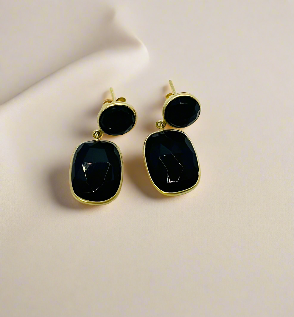 Black Onyx 925 silver earrings