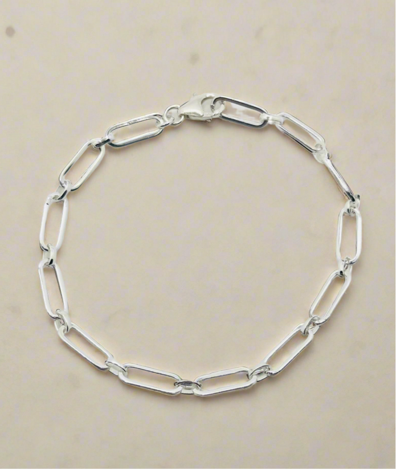 Paper clip bracelet in 925 silver