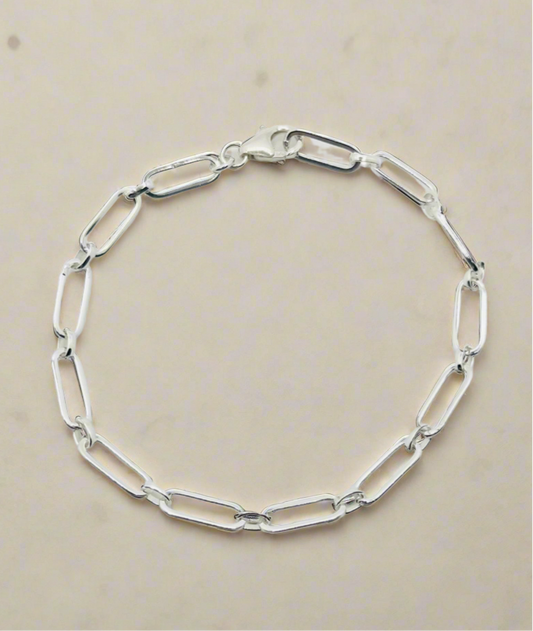 Paper clip bracelet in 925 silver