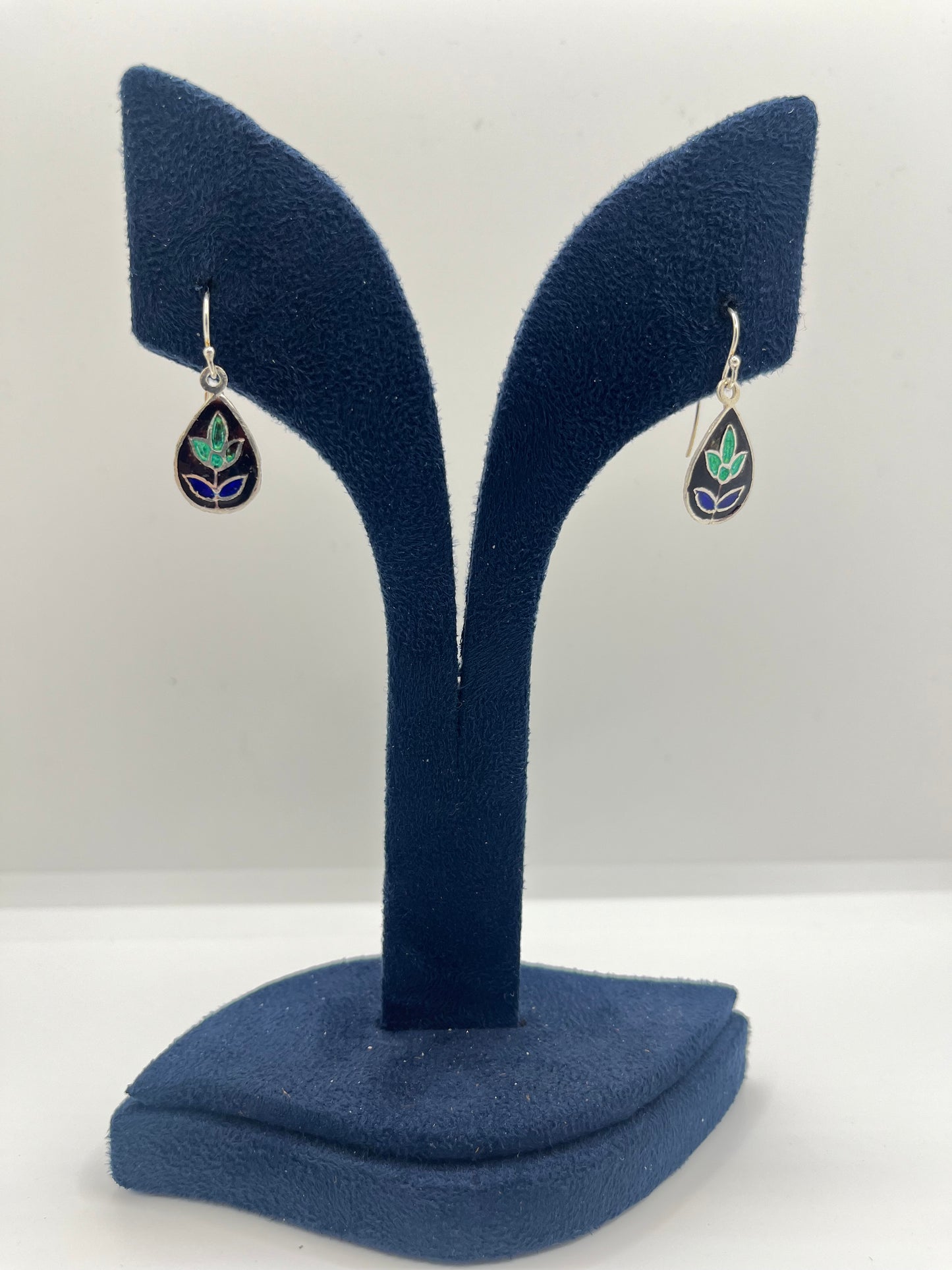 Meenakari(enamel) earrings in 925 silver