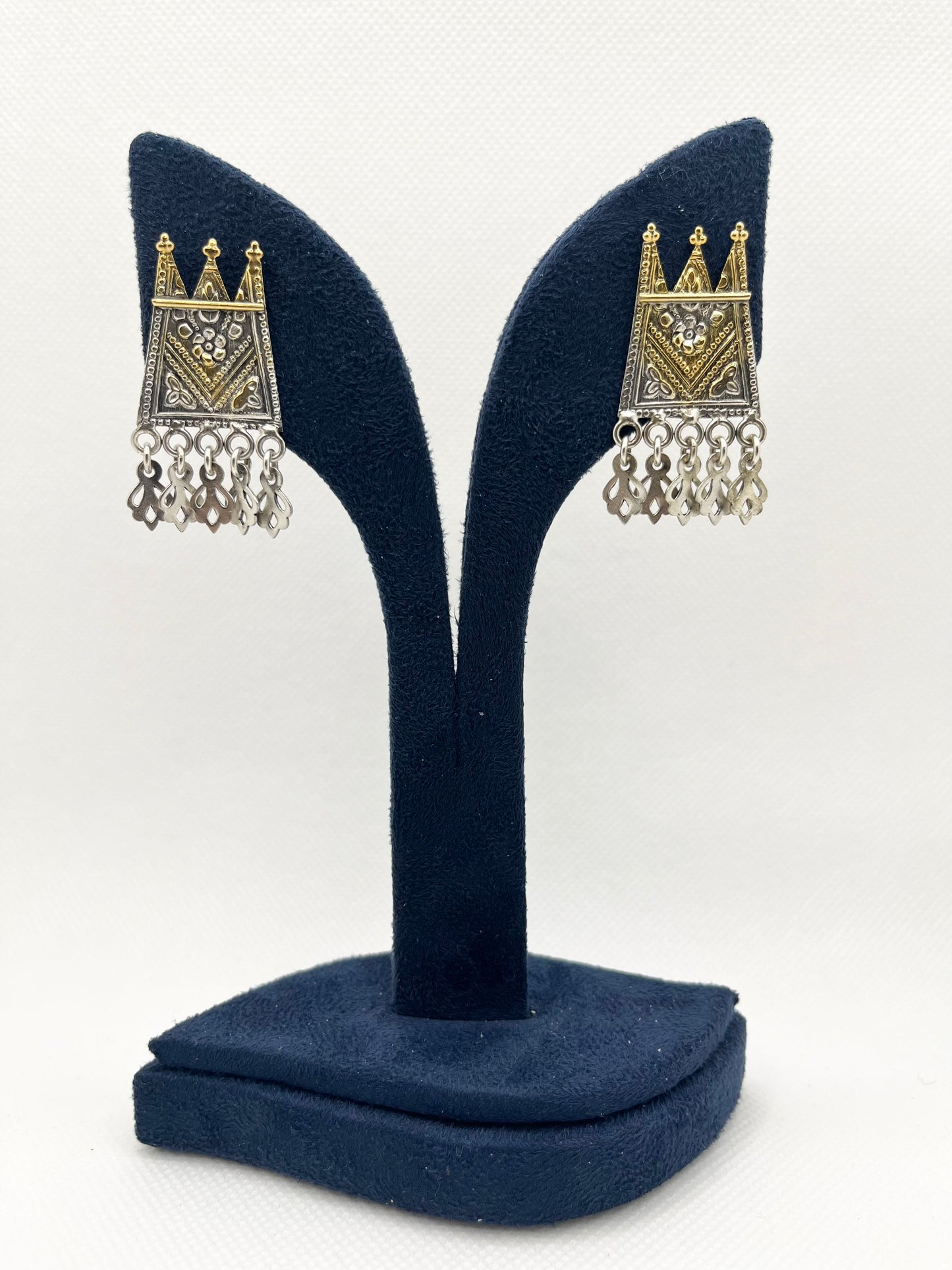 Antique crown earrings in 925 silver