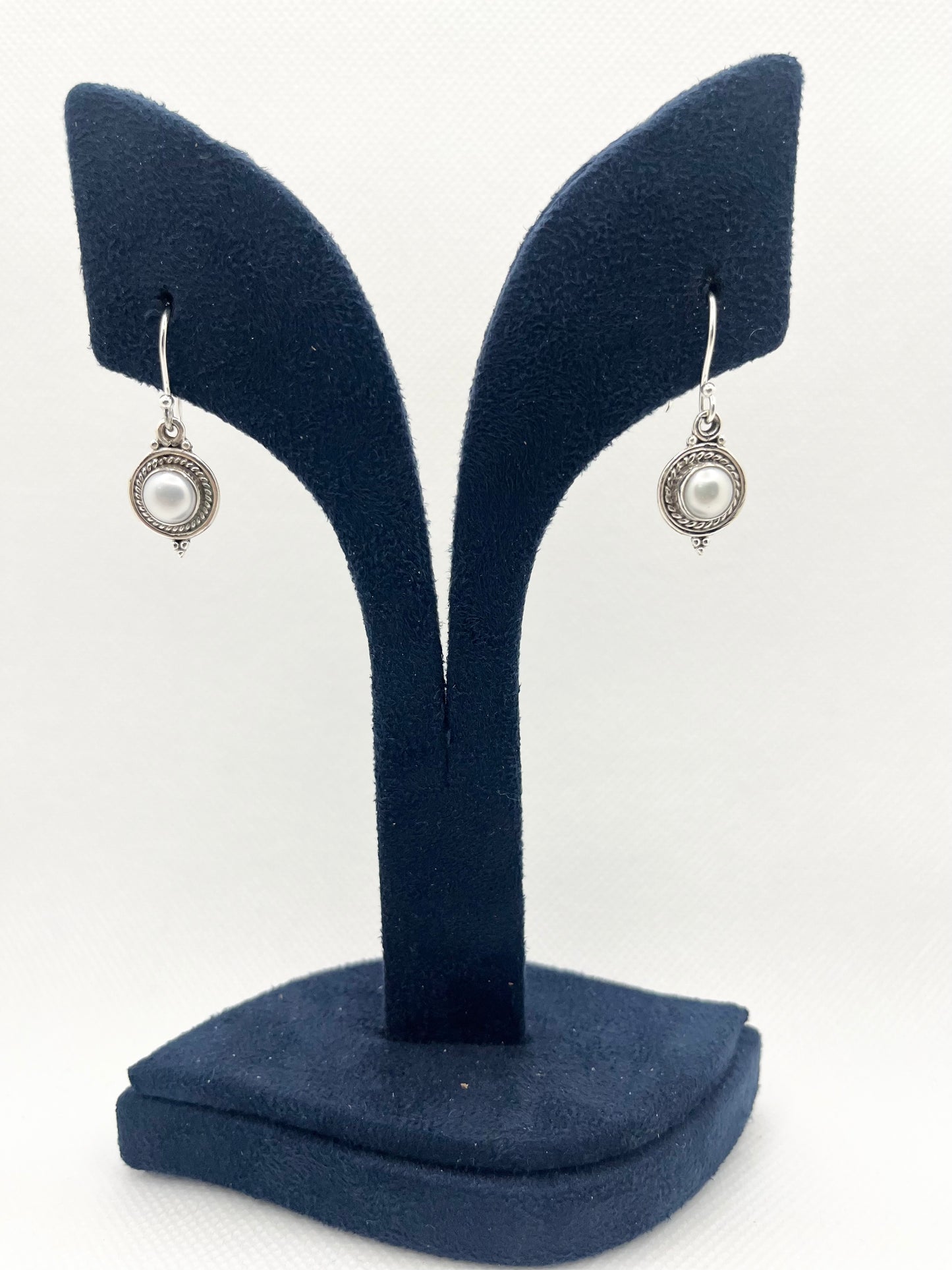 Antique 925 silver earrings with pearls