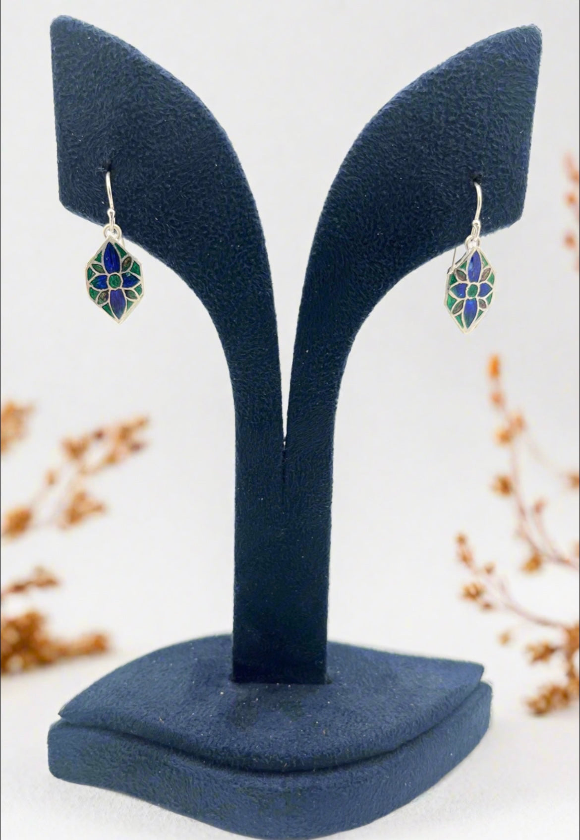 Meenakari(enamel) earrings in 925 silver