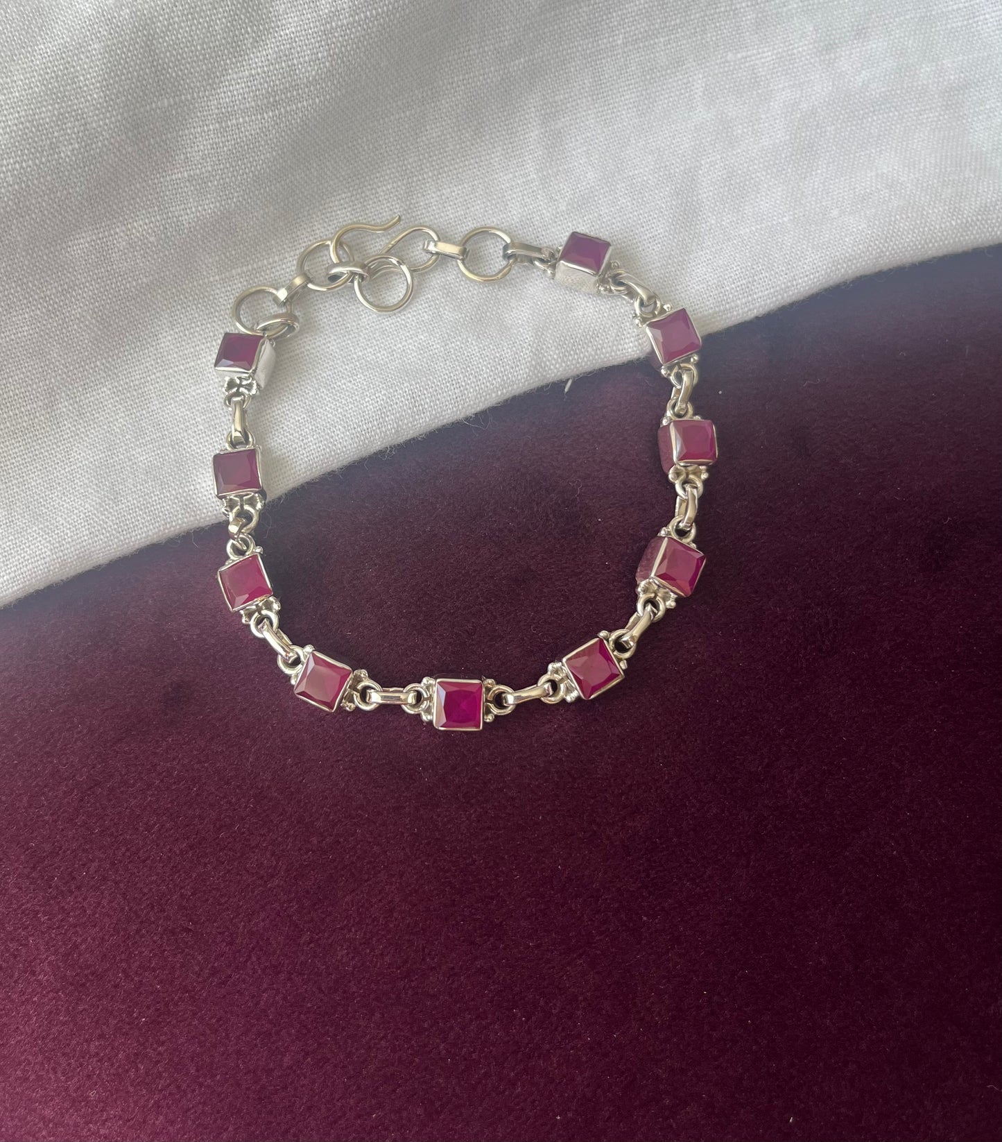 Ruby 925 silver bracelet