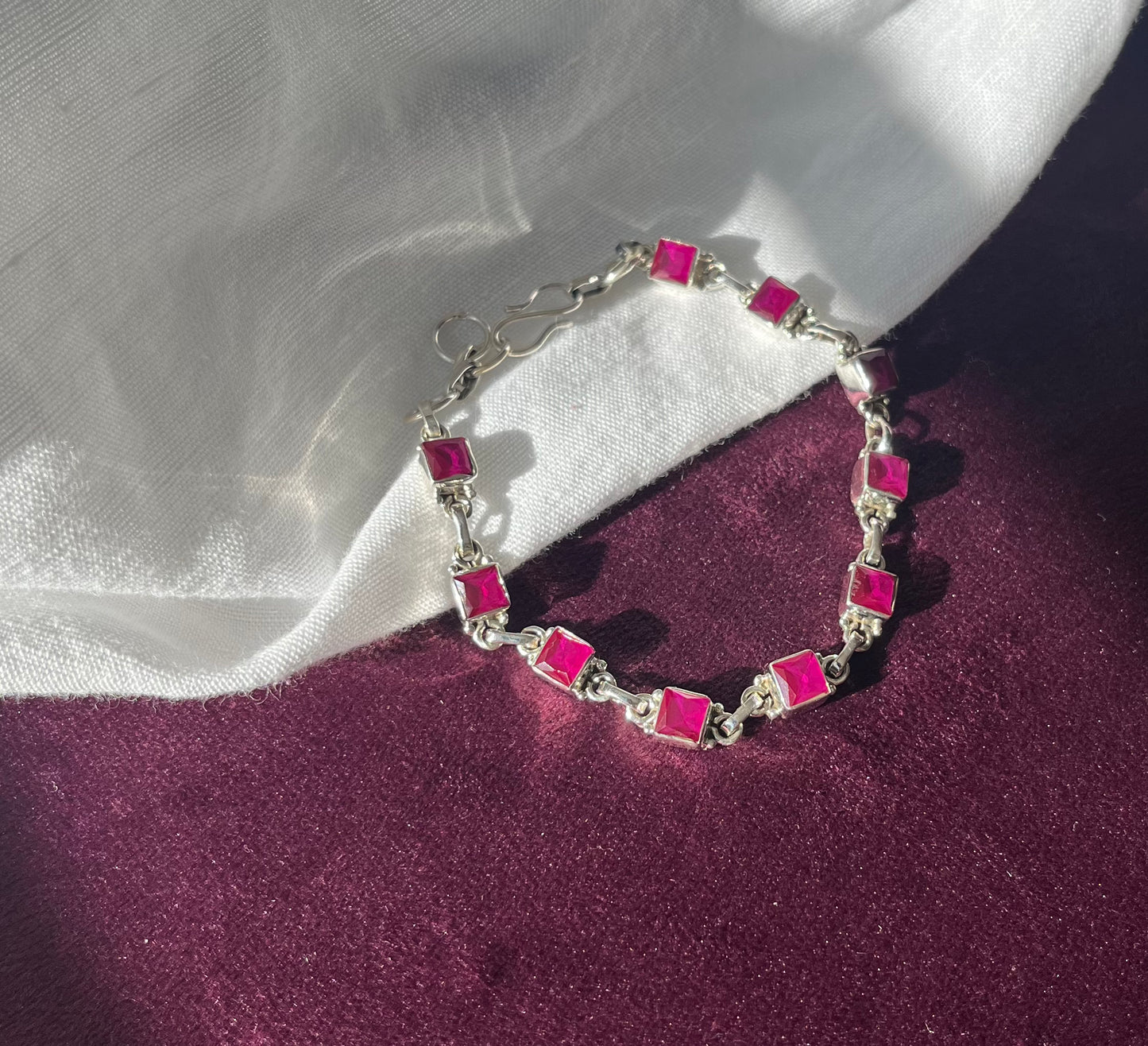 Ruby 925 silver bracelet