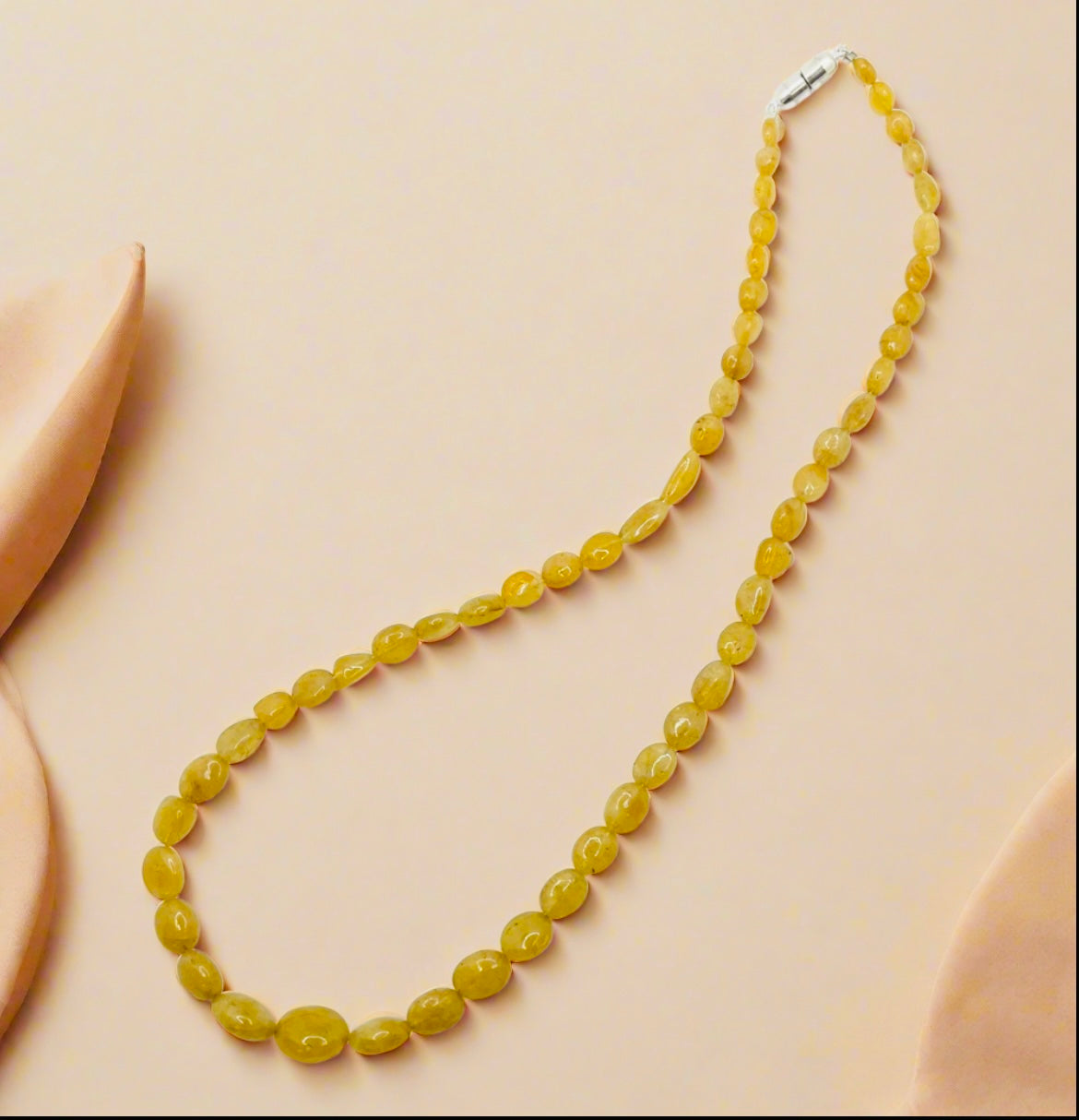 Yellow Aqua Smooth Tumble Necklace